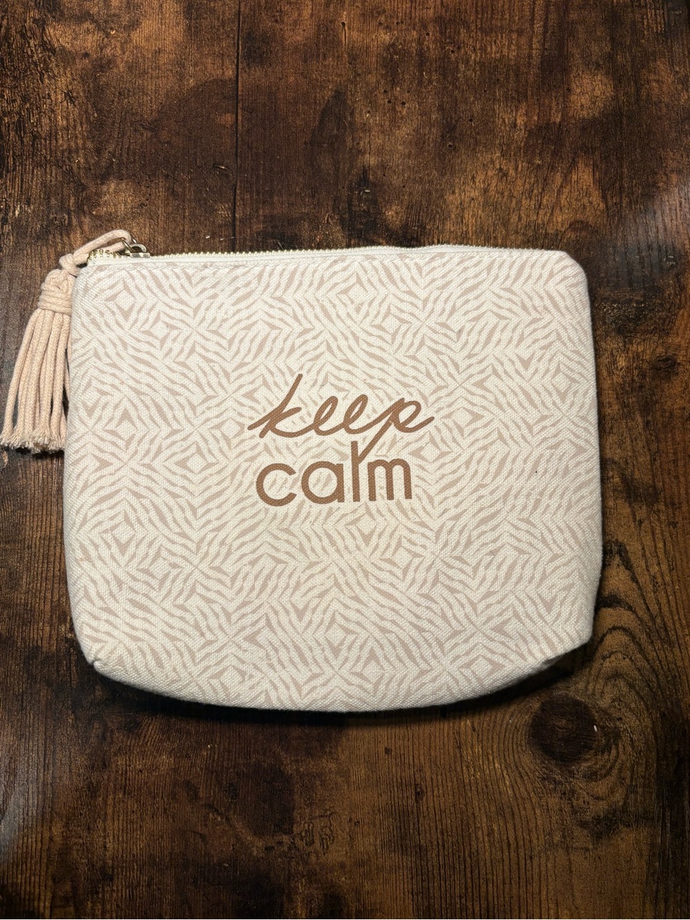 Keep Calm Cream Cosmetic Pouch - Unbranded